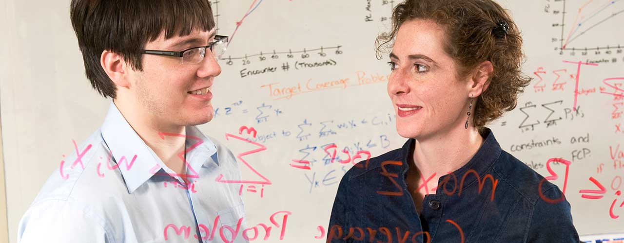 Garrett Howe performs research into nuclear terrorism using game theory models with mentor Laura A. McLay